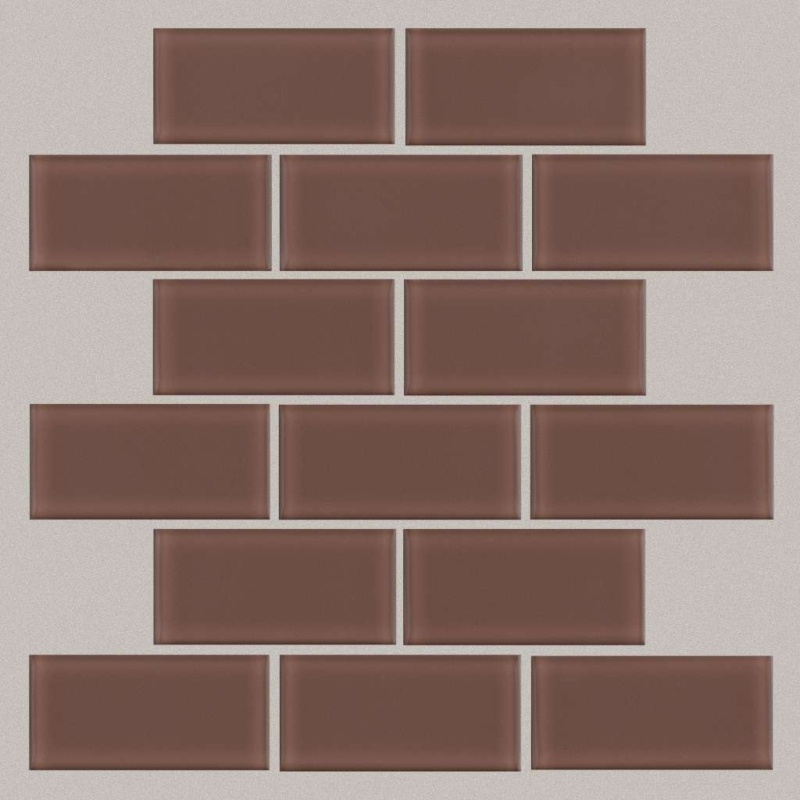 Ascendant Timeworn Terrac Glass Mosaic - 2" X 4" Brick - Glossy