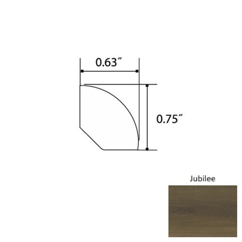 Diamond Jubille Luxury Vinyl Moulding / Trim - 94" Quarter Round - Commercial Ceramic Bead Uv Coating