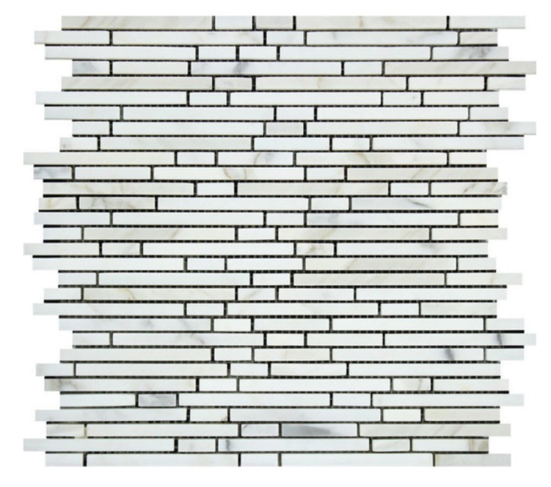Oriental White Marble Mosaic - Bamboo Sticks