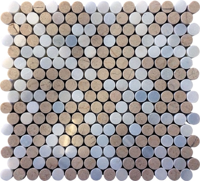 Marbella Crema Marfil / Eastern White Marble Mosaic - Centro Plaza - Polished
