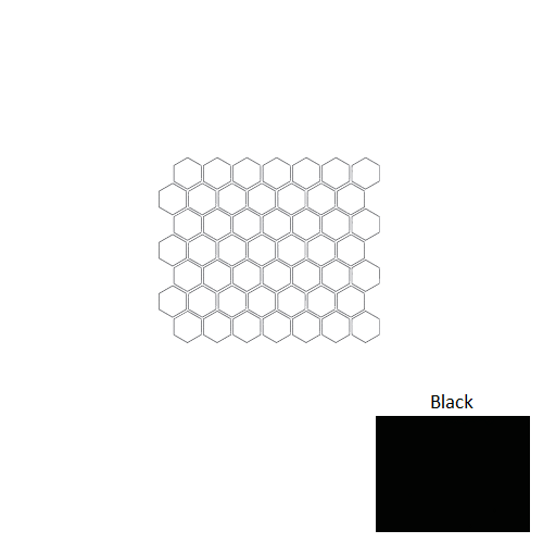 Color Story Mosaic Black Ceramic Mosaic - 1 1/2" Hexagon