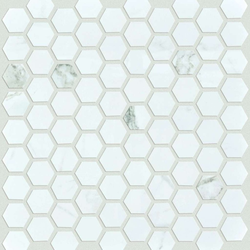 Casino Statuario Porcelain Mosaic - Hexagon - Polished
