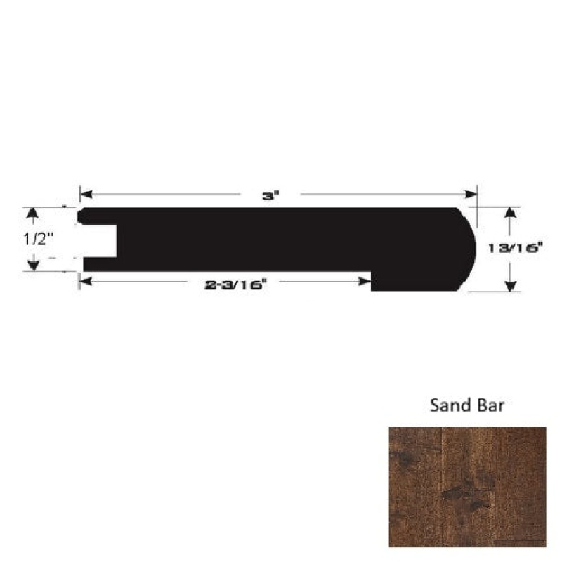 Sand Bar Hardwood Moulding / Trim - 90" Flush Stairnose - Ultra Low Gloss Urethane