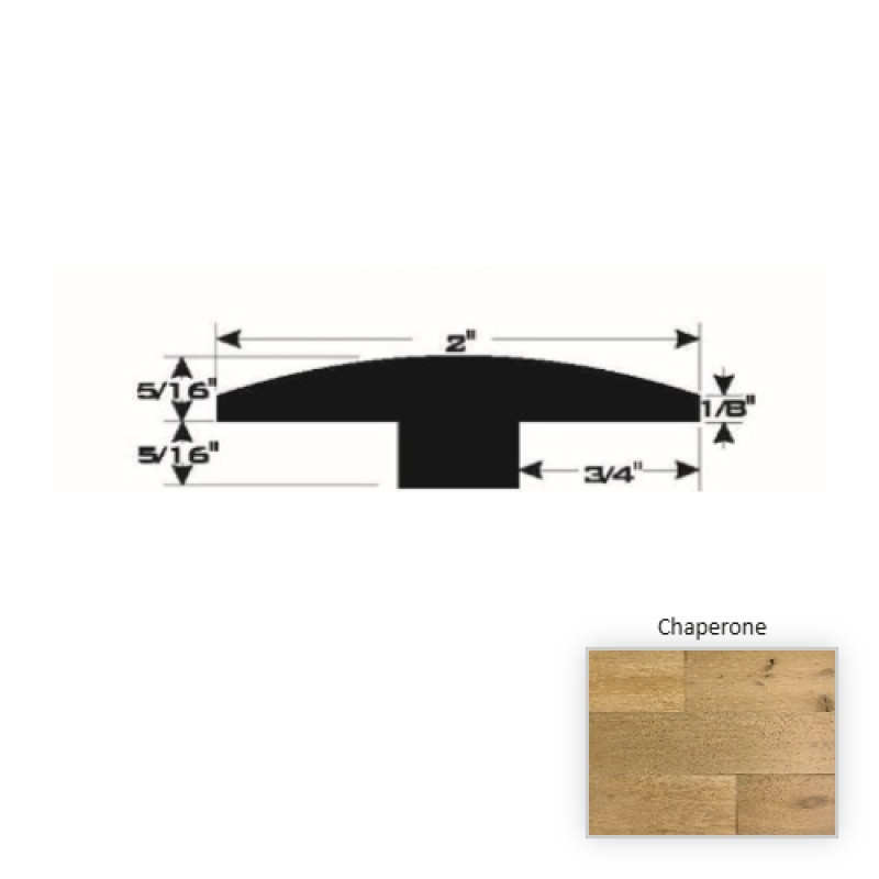 Regalia European Oak Chaperone Hardwood Moulding / Trim - 90" T Molding - Wire Brushed & Uv Cured Urethane