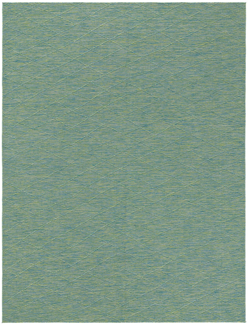 Washable Solutions Blue / Green Modern Area Rug