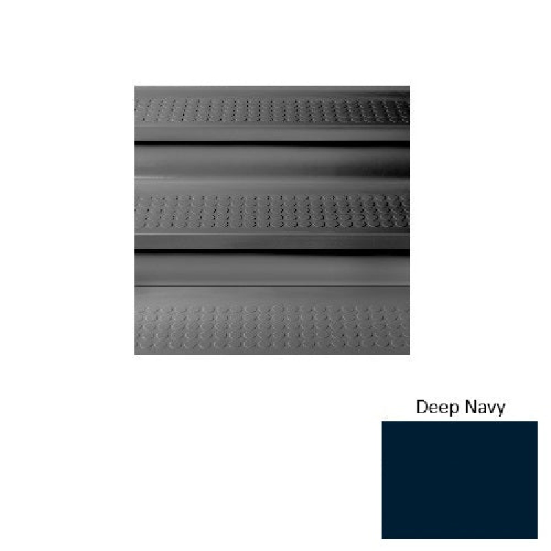 Solid 96 Deep Navy Vantage With Riser Rubber (Sq) Stair Tread With Dupont Kevlar - Textured