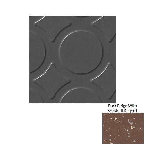 Spextones Dark Beige With Seashell & Fjord Rct Radial Iii Rubber Distinct Designs Tile - Textured - 18" X 18"