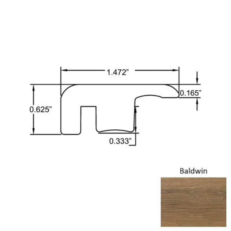 Lakeshore Baldwin Laminate Wood Moulding / Trim - 94" End Cap - Embossed