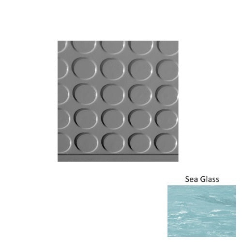 Marbleized 97 Sea Glass Vantage Raised Circular 15 Inch Depth Rubber (Sq) Stair Tread - Textured