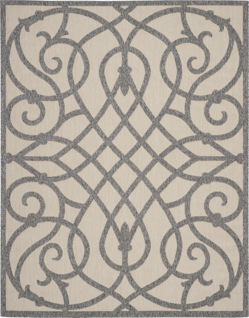 Cozumel Cream Grey Polypropylene Farmhouse Area Rug