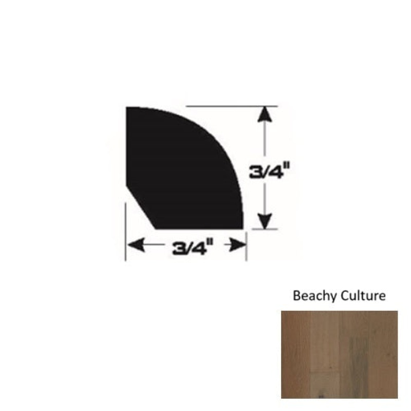 Timberbrushed Silver Beachy Culture Hardwood Moulding / Trim - 3/4" X 90" Quarter Round - Urethane & Aluminum Oxide