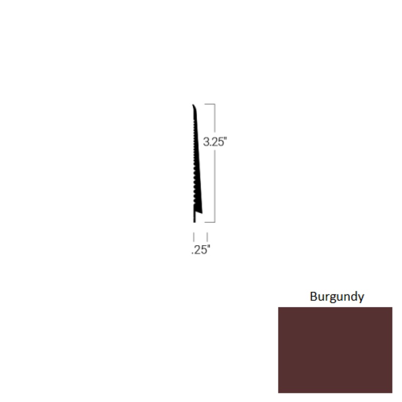 Johnsonite Burgundy Rubber Tightlock Carpet Rubber Base