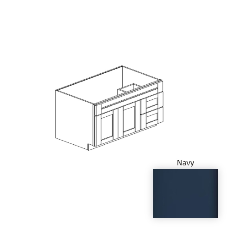 Navy Wood Freestanding Bathroom Vanity 36"