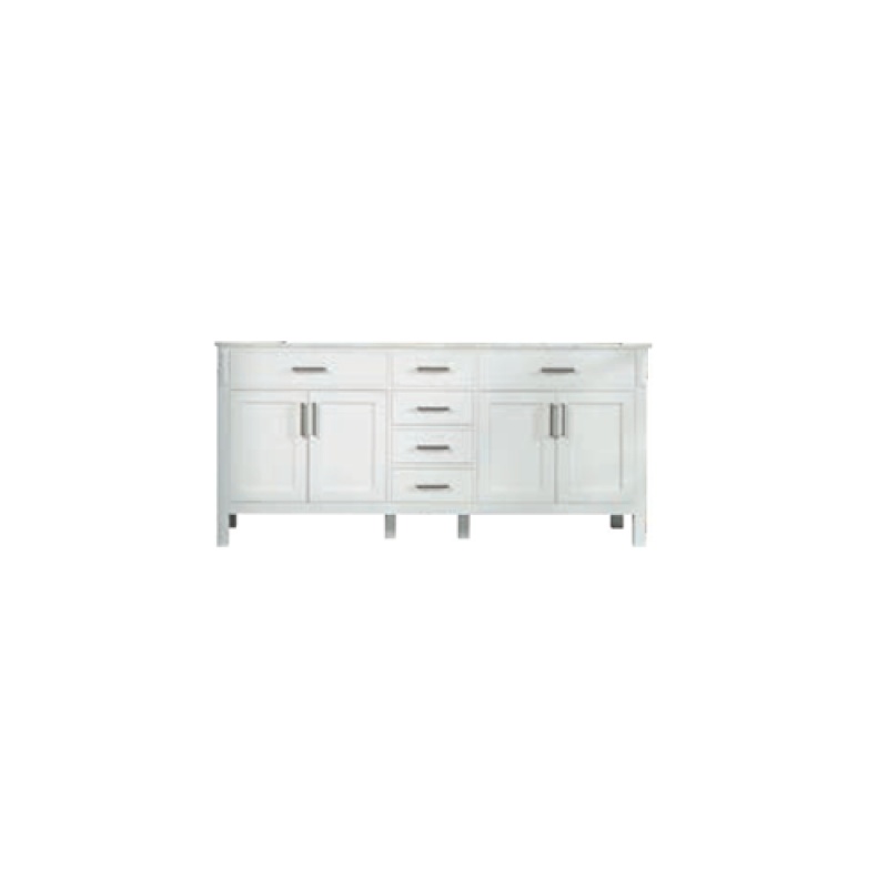 Fawna White Wood Freestanding Double Sink Bathroom Vanity