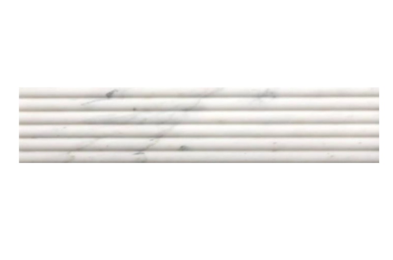 White Carrara Fluted Marble Tile - Honed - 6" x 24"