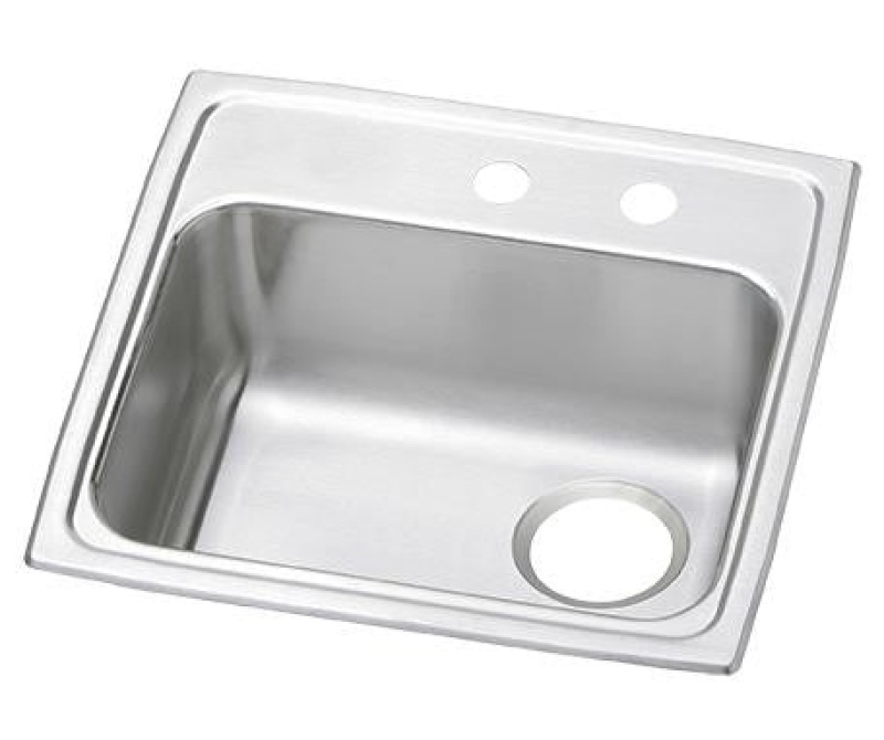 Psradq191955rmr2 Celebrity Stainless Steel Drop In Single Bowl Kitchen Sink - 19 1/2" X 19" X 5 1/2" With 2 Holes - Stainless Steel