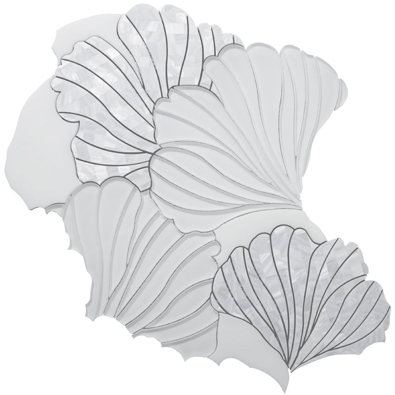 Majesty Silvia Glass & Shell Mosaic - 12.2" x 12.7" - Polished