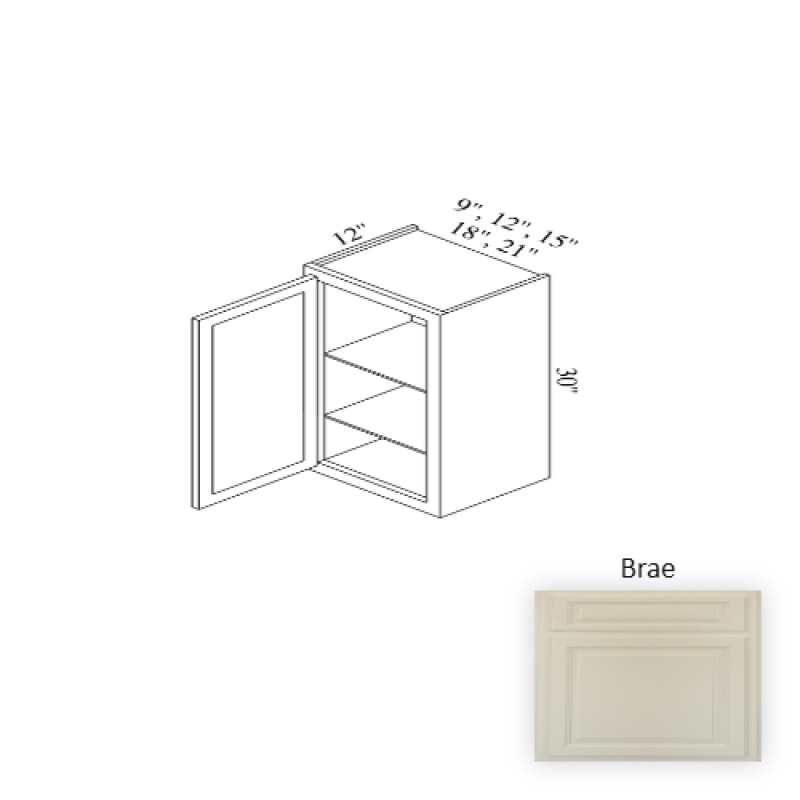 Brae Wood Kitchen Wall Cabinet 21" x 30" x 12"