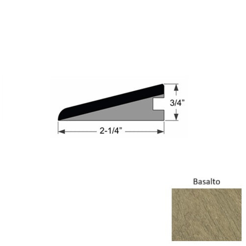 Verano Basalto Hardwood Moulding / Trim - 2 1/4" X 96" Ramp Reducer - Urethane