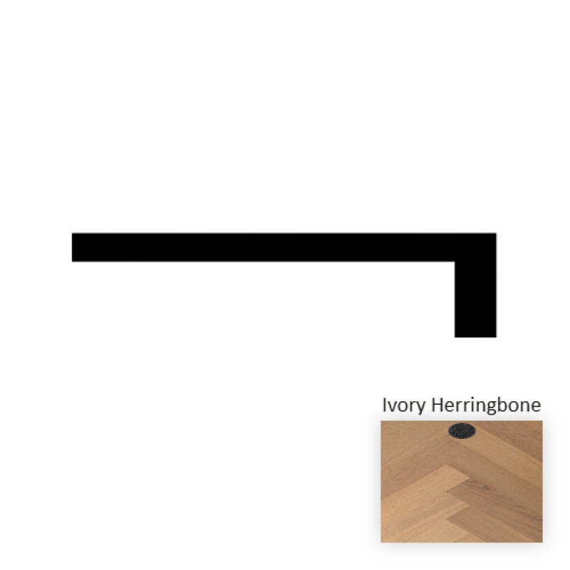 Italia Classics Herringbone Tuscania Ivory Hardwood Moulding / Trim - 94.49" Full Stair Tread - Wire Brushed