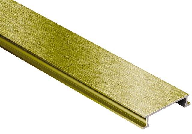 Designline Border Metal Tile Edging Trim - Brushed Brass Anodized Aluminum - 1/4" X 98 1/2"