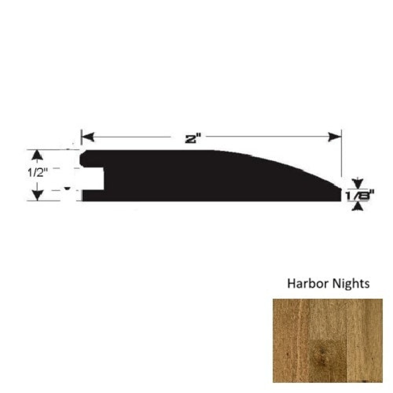 Harbor Nights Hardwood Moulding / Trim - 90" Reducer - Ultra Low Gloss Urethane