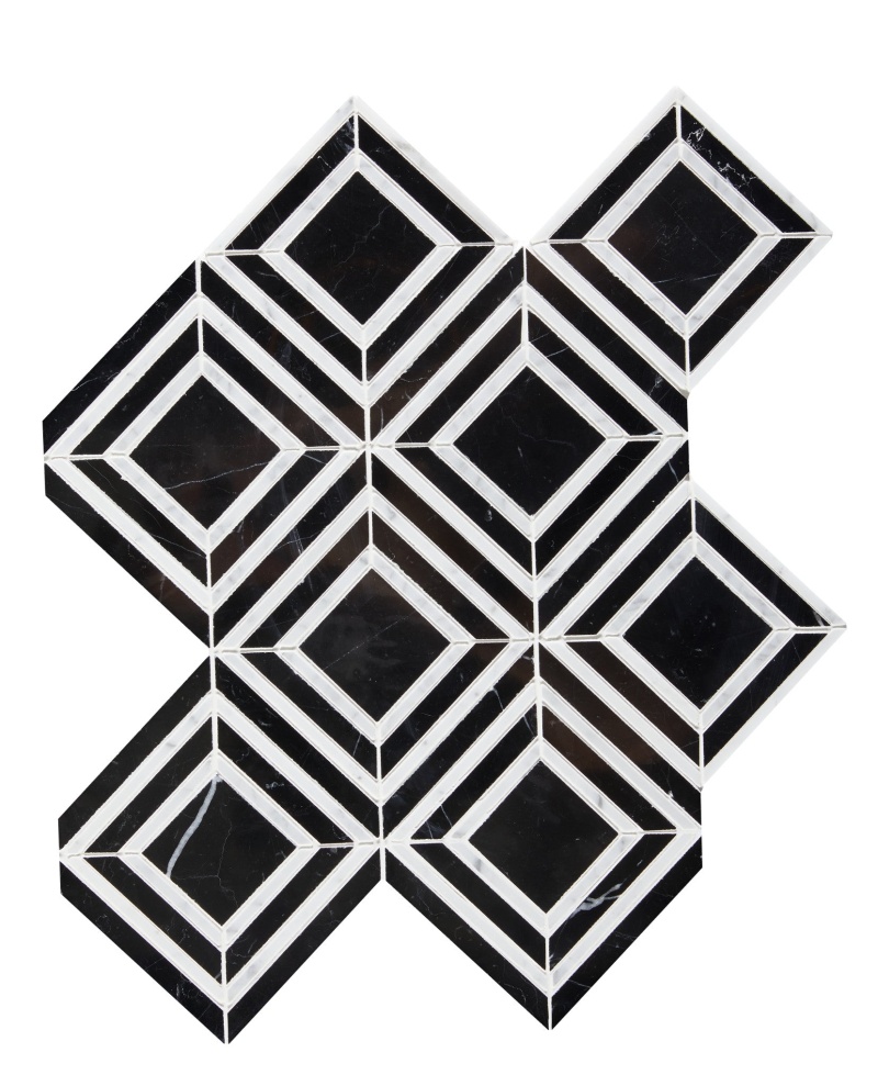 Harlow Nero Marble Mosaic - Pattern - Polished