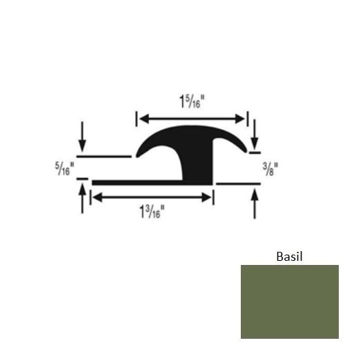 Flextones Basil Vinyl 160 Ceramic / Wood Carpet Transition - 3/8" X 12 Ft - Thermoplastic