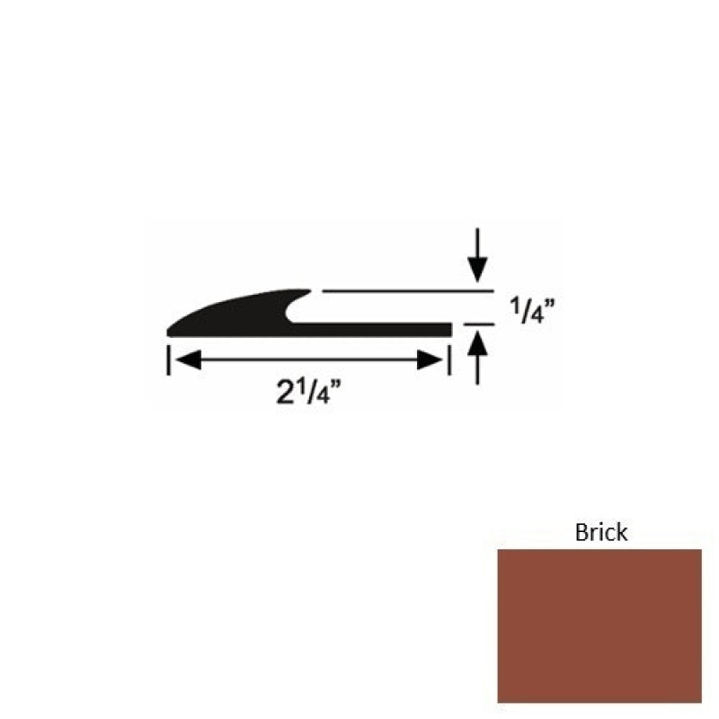 Solid 38 Brick Rubber Glue Down Carpet Edge