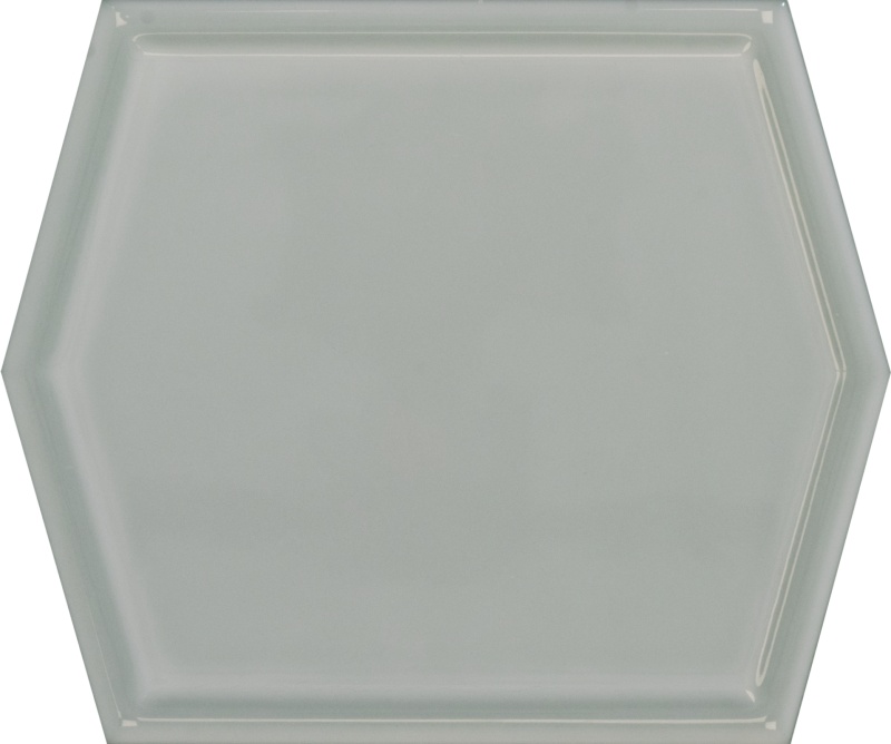 Frame Turquoise Ceramic Tile - Polished - 5" X 6" Hexagon
