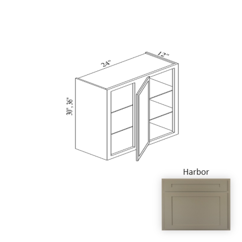 Harbor Wood Kitchen Corner Blind Base Cabinet 24" x 36" x 12"