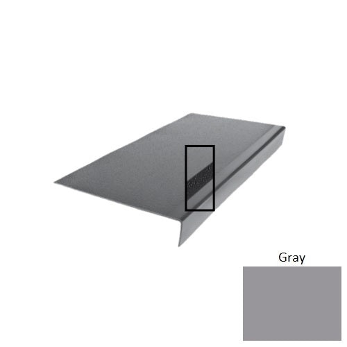 Flextones Gray Type 975 With Ribbed / Smooth Insert Distinct Designs Rubber - 12 1/2" X 72" Stair Tread - Hammered