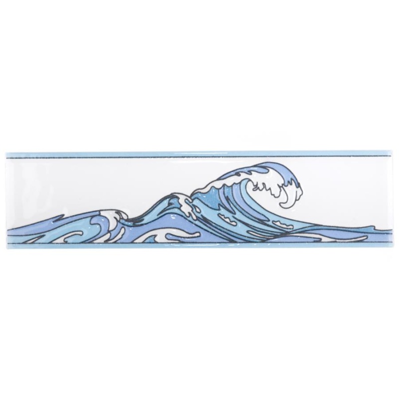 Captain Kanagawa Wave Glacier Blue Ceramic Wall Trim Tile