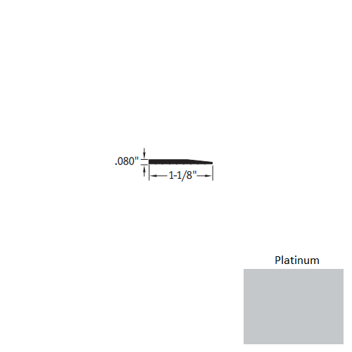 Johnsonite Platinum Vinyl Moulding / Trim - 1 1/8" X 3 Ft (36") X .080" Reducer - Reducer