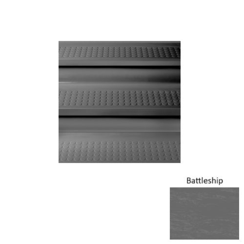 Marbleized 98 Battleship Vantage Raised Circular Rubber (Sq) Stair Tread - Textured