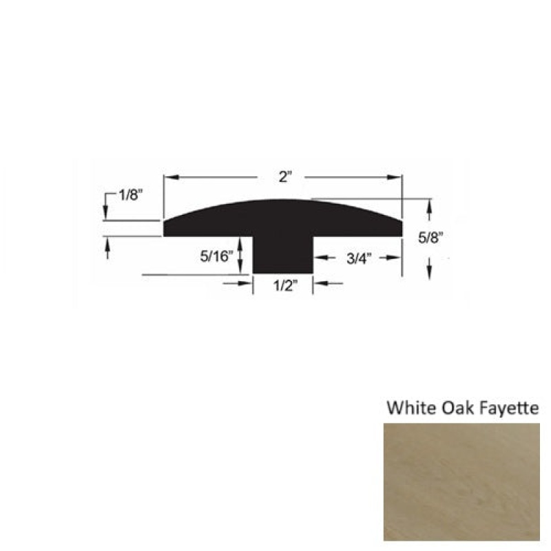 Sylvania White Oak Fayette Hardwood Moulding / Trim - 2" X 78" T Molding - Urethane