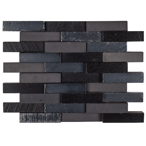 Ashland & Halsted Cast Iron Basalt Mosaic - Elevation Brick - Glossy