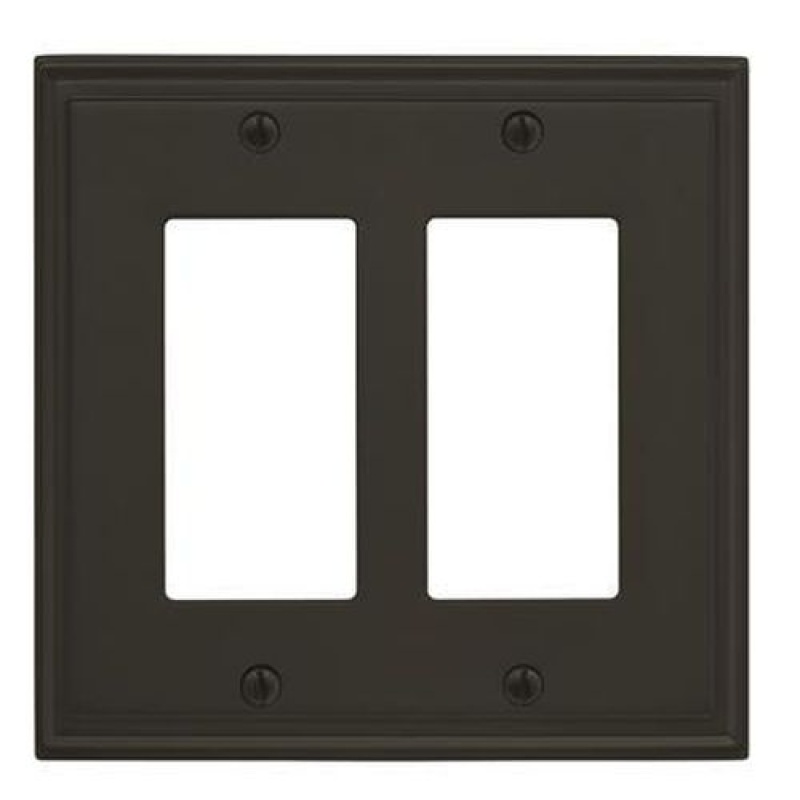 Mulholland Zinc 2 Rocker Decorator Switch Wall Plate - Black Bronze - 2-Rocker