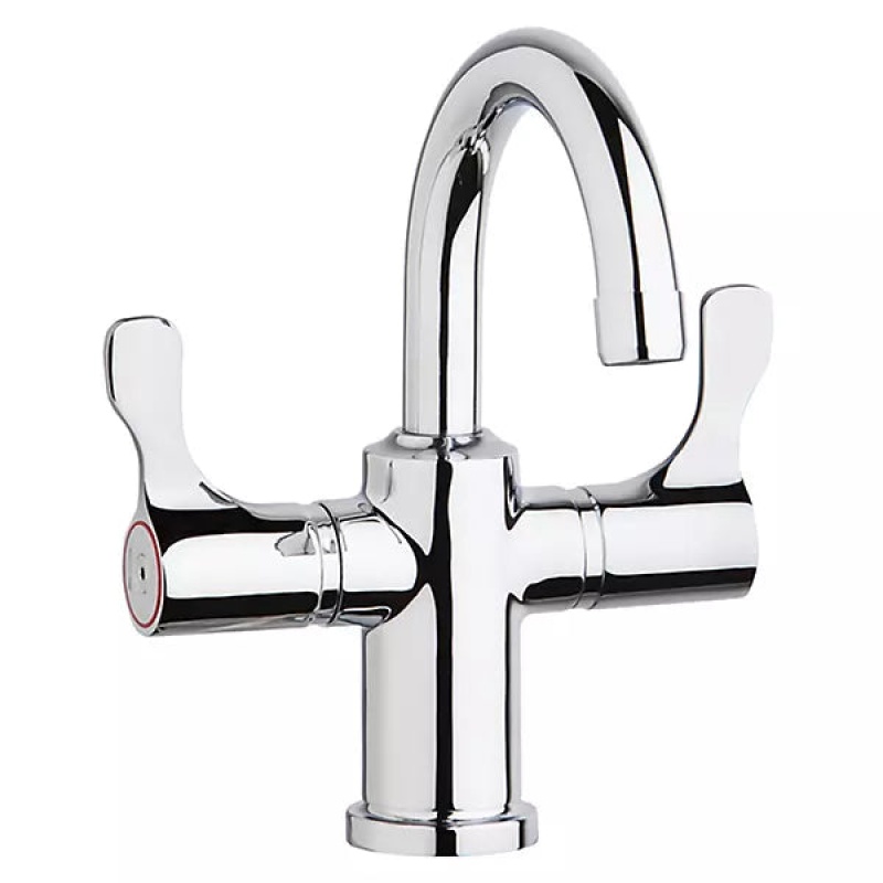 Lkd20888c Chrome Deck Mount Kitchen Faucet - Double Handle / Two Holes - Chrome