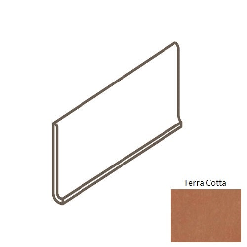 Moroccan Concrete Terra Cotta Porcelain Floor & Wall Trim - 6" X 12" Cove Base - Matte