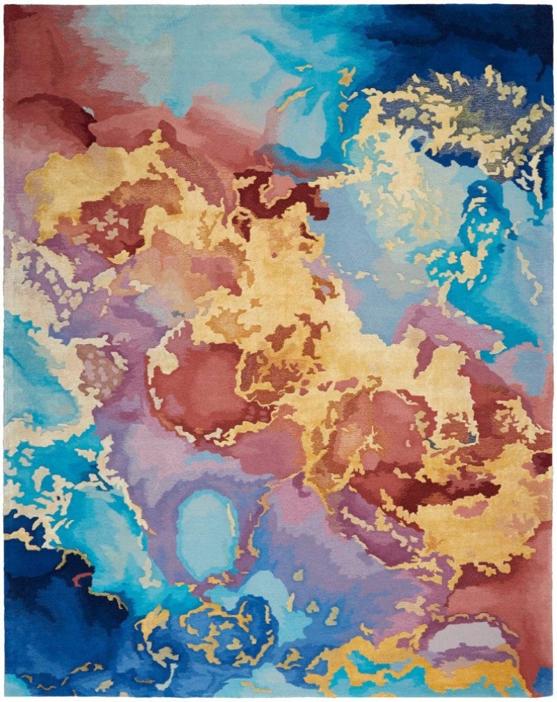 Prismatic Multicolor Wool Blend Contemporary Area Rug