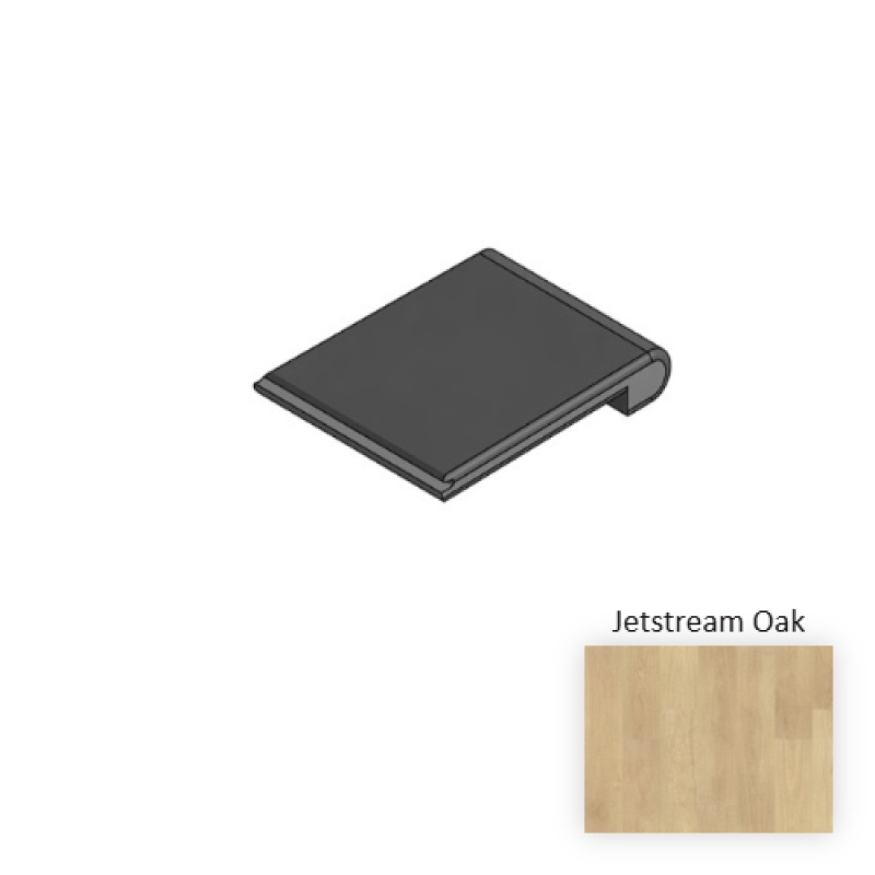 Naturetek Premier Propello Jetstream Oak Laminate Wood Moulding / Trim - 84" Flush Stair Nose - Textured