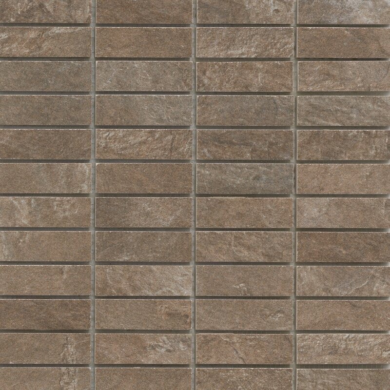 Brava Brown Porcelain Mosaic - 1" x 3" Stacked Matte