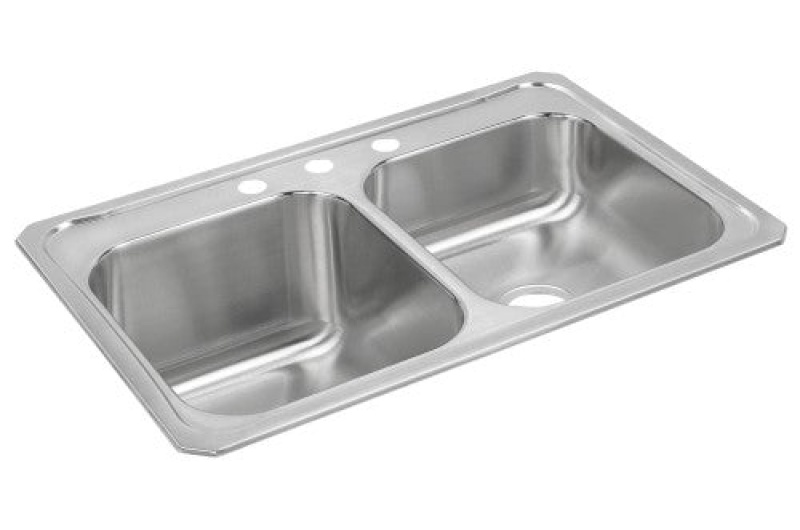 Stcr3322l3 Celebrity Stainless Steel Drop In Double Bowl Kitchen Sink - 33" X 22" X 10 1/4" With 3 Holes - Stainless Steel