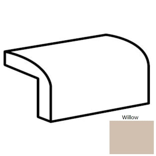 Unglazed Mosaics Willow Porcelain Floor & Wall Trim - 2" X 2" Cap