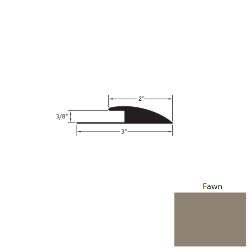 Johnsonite Fawn Vinyl Moulding / Trim - 2" X 12 Ft (144") X 3/8" Edge Guard - Edge Guard
