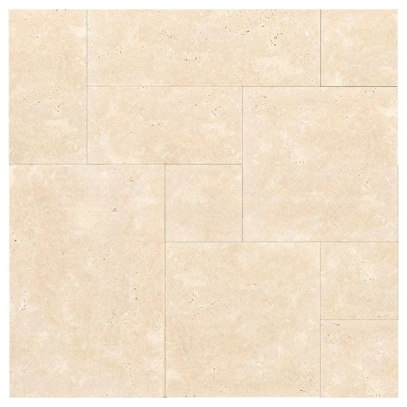 Ivory Cross Cut Travertine Versailles Pattern - Filled & Honed - Various Sizes