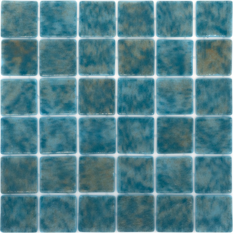 Fusion Aguamarina Glass Mosaic - 2" x 2" - Polished