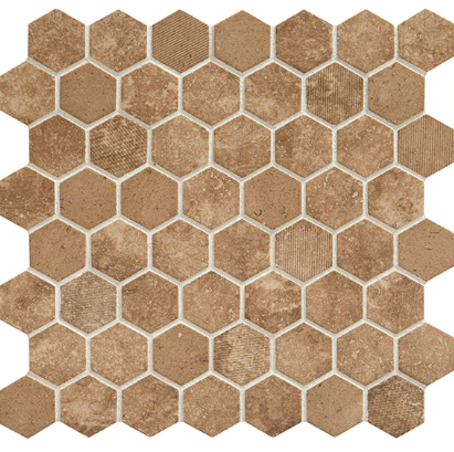 Vintage Legacy Sepia Glass Mosaic - 1.5" Hexagon - Matte