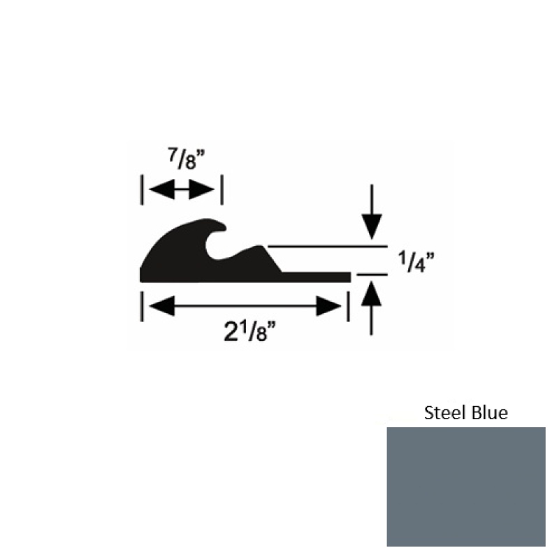 Solid 41 Steel Blue Rubber Tackless Carpet Bar